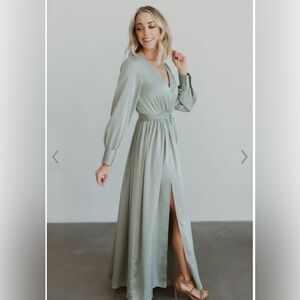 Baltic Born Sage Long Sleeve Wrap Maxi Dress